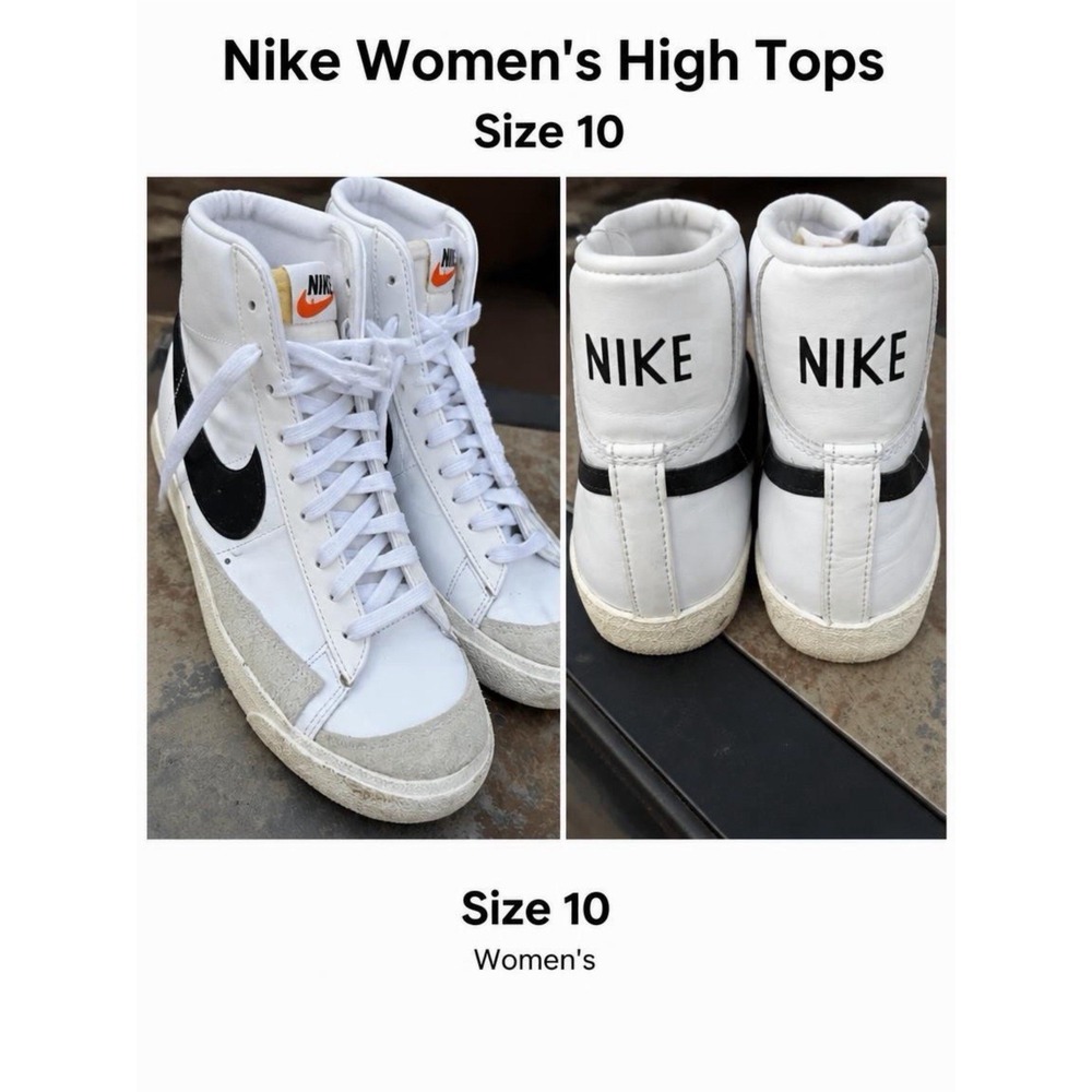 Nike Blazer Mid 77 Vintage Womens High Top Sneakers White CZ1055-100 Size 10